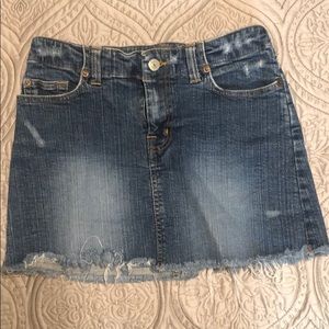 Denim miniskirt cutoff